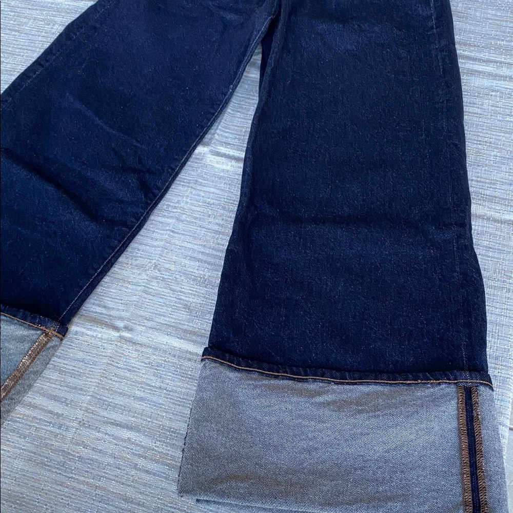 Women's A.N.A. Wide-Leg High-Waisted Dark Blue Jeans - Picture 7 of 14